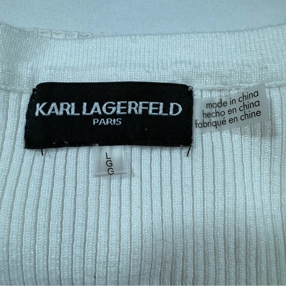 Karl Lagerfeld Cream Short Sleeve Tee - Picture 10 of 10